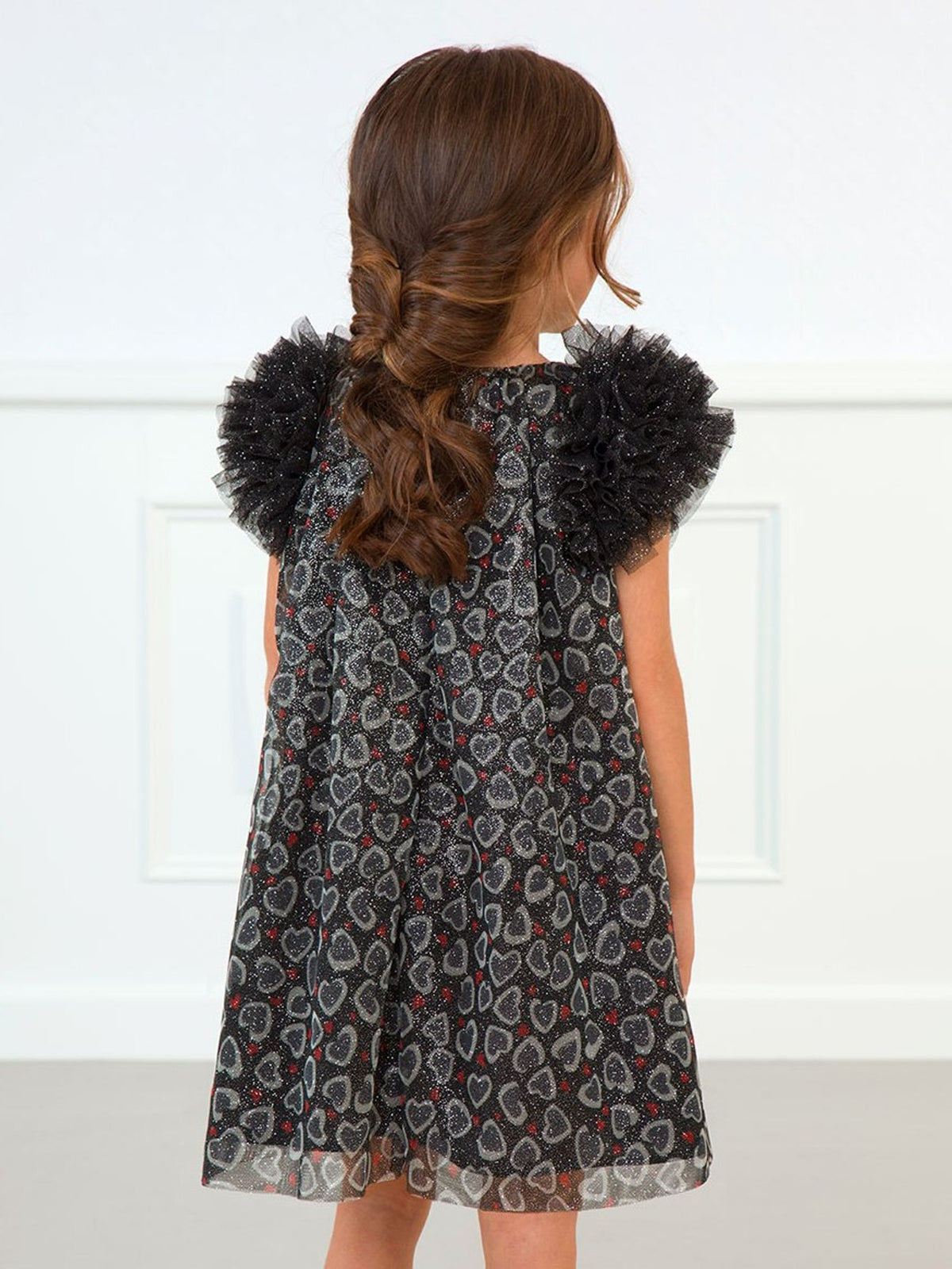 Vestido tule fantasia estamp. Preto      (Preto)  para Menina - Abel & Lula