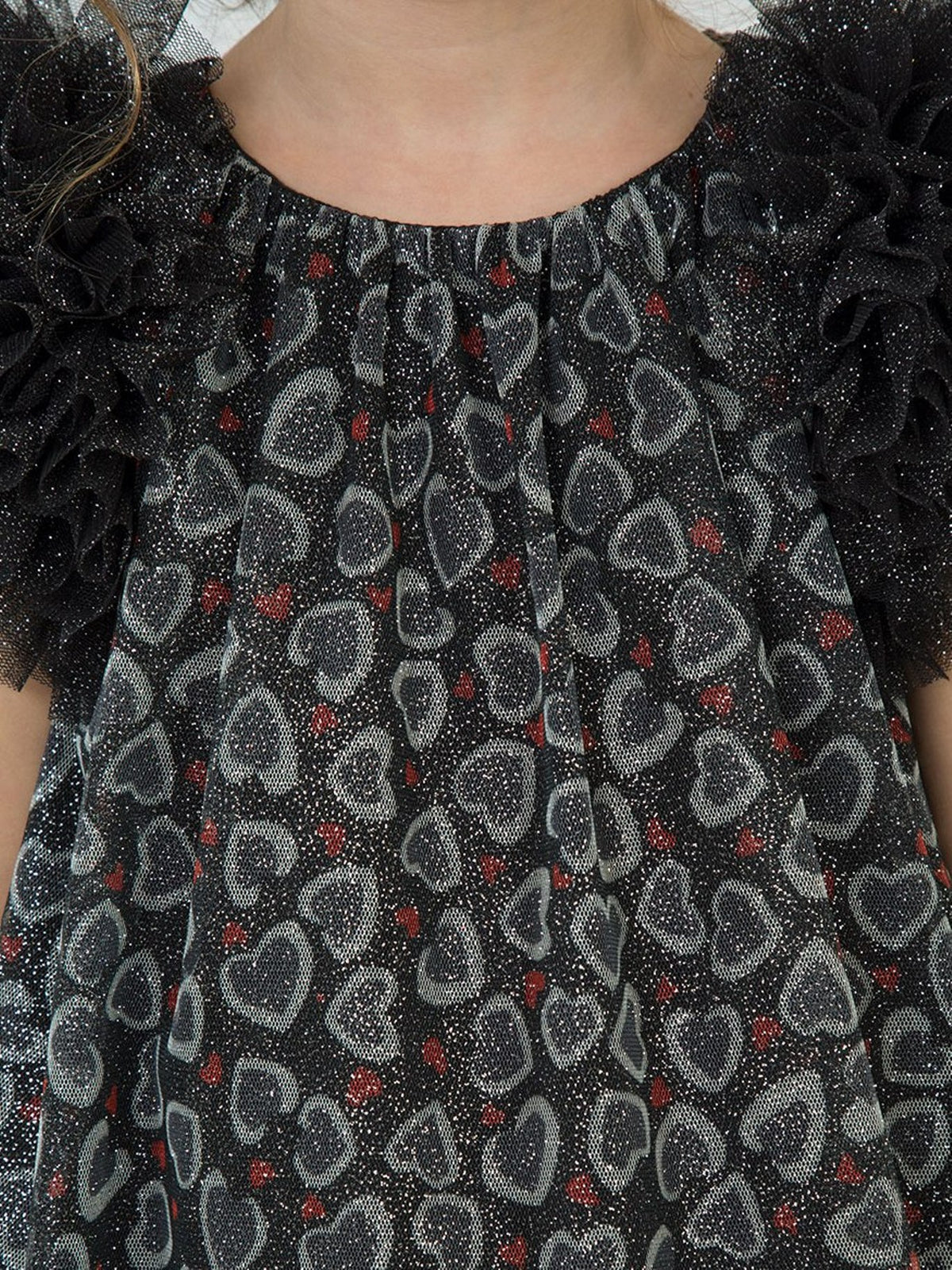 Vestido tule fantasia estamp. Preto      (Preto)  para Menina - Abel & Lula