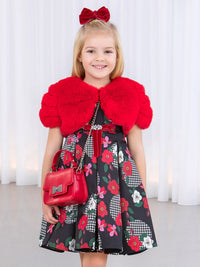 Bolero de pelo                Vermelho   (Vermelho)  para Menina - Abel & Lula