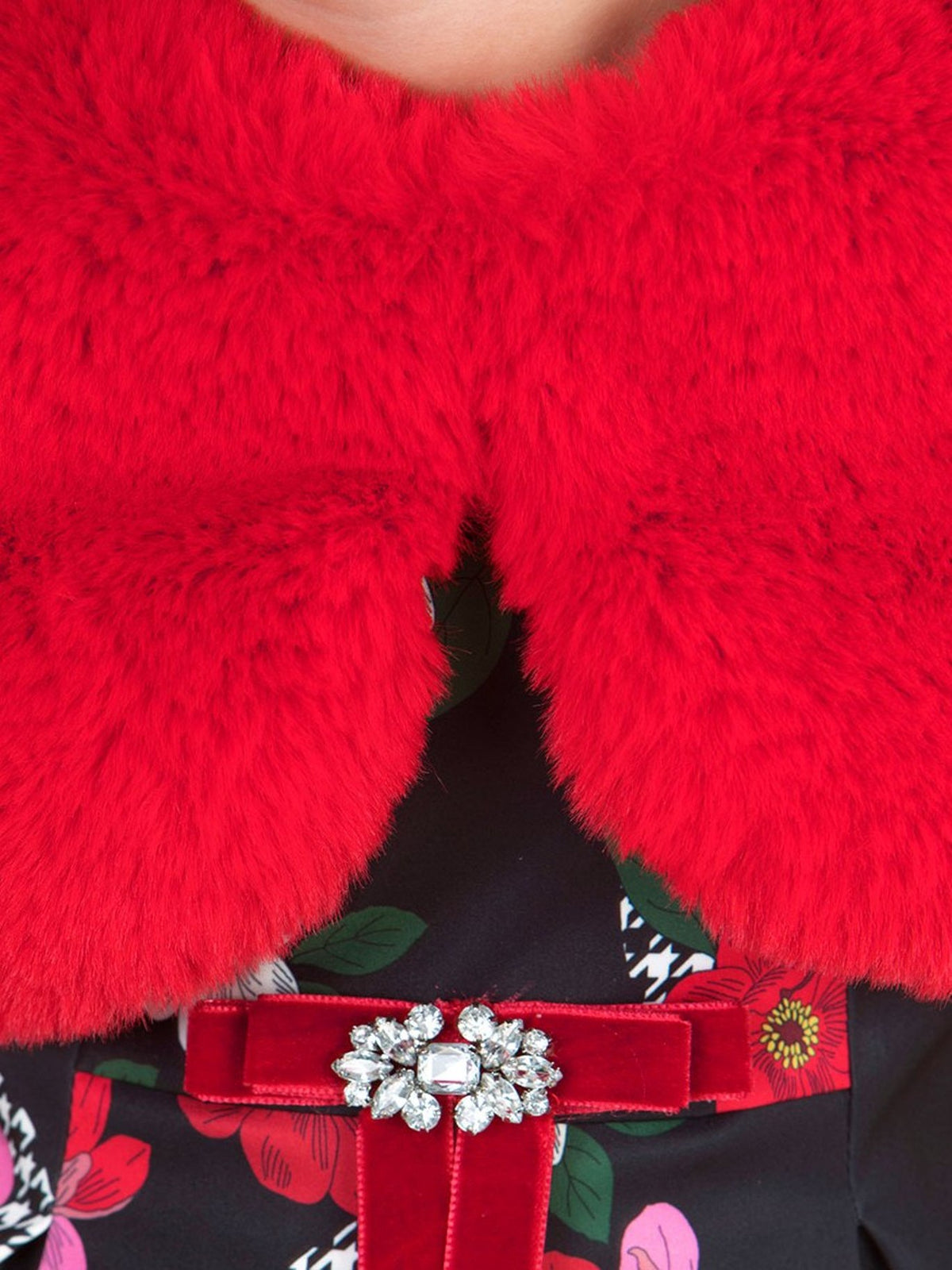 Bolero de pelo                Vermelho   (Vermelho)  para Menina - Abel & Lula