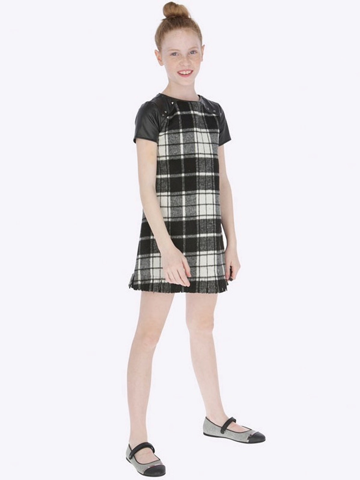 Vestido xadrez combinado Preto      (Preto)  para Menina - Mayoral