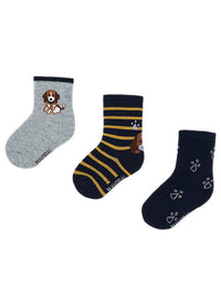 Set 3 soquetes "beagle" Milho      (Amarelo Ocre)  para Bebé Menino - Mayoral