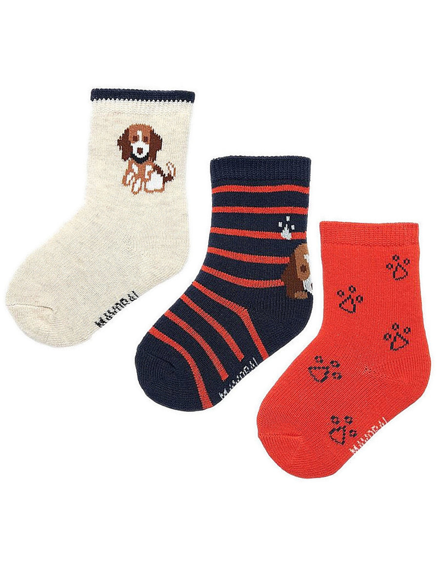 Set 3 soquetes "beagle" Cabaça     (Laranja)  para Bebé Menino - Mayoral