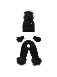 Conj. gorro cachecol oitos Preto      (Preto)  para Menina - Mayoral