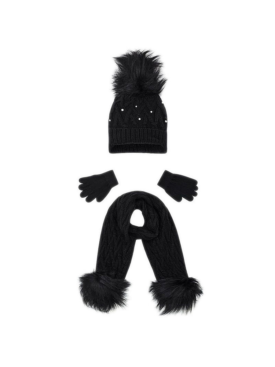 Conj. gorro cachecol oitos Preto      (Preto)  para Menina - Mayoral