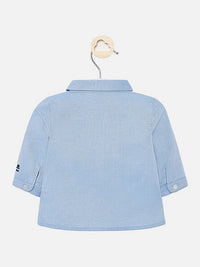Camisa m/comp. e laço Celeste    (Celeste)  para Bebé Menino - Mayoral
