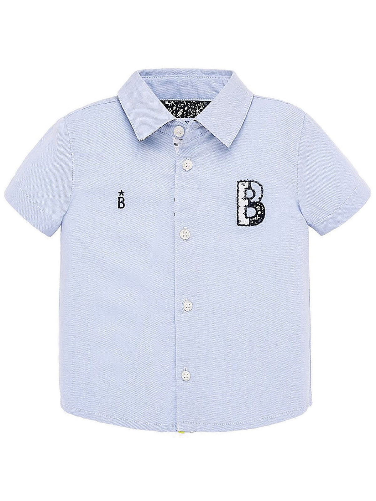 Camisa m/curta aplicações Celeste    (Celeste)  para Bebé Menino - Mayoral