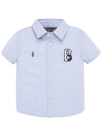 Camisa m/curta aplicações Celeste    (Celeste)  para Bebé Menino - Mayoral