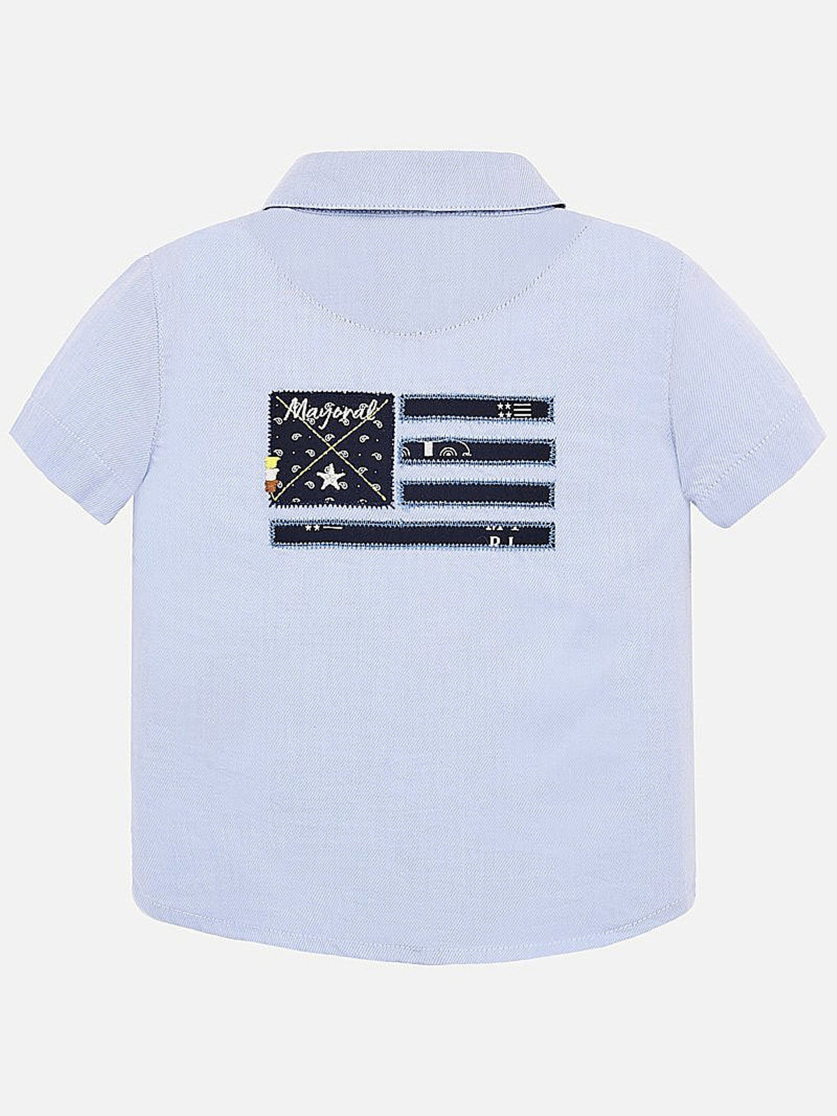 Camisa m/curta aplicações Celeste    (Celeste)  para Bebé Menino - Mayoral