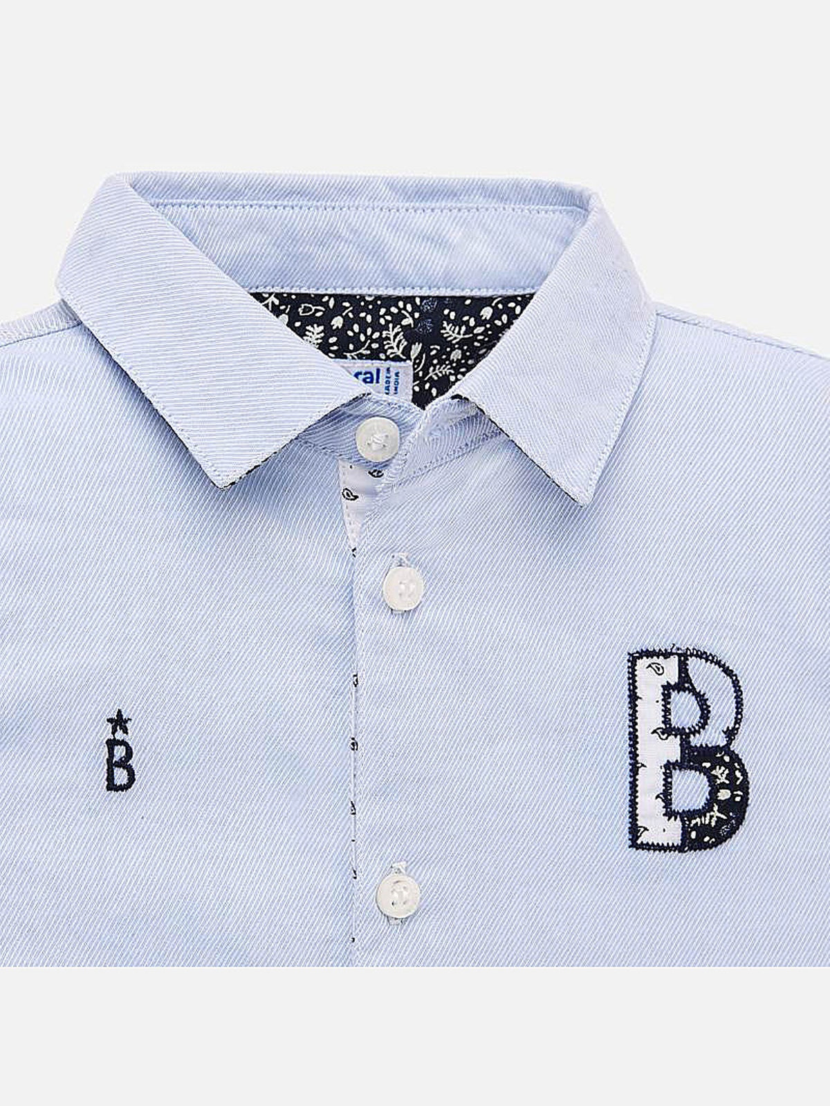 Camisa m/curta aplicações Celeste    (Celeste)  para Bebé Menino - Mayoral