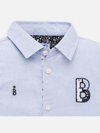 Camisa m/curta aplicações Celeste    (Celeste)  para Bebé Menino - Mayoral