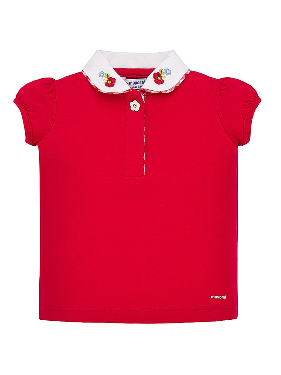 Polo m/curta gola bordada Vermelho   (Vermelho)  para Bebé Menina - Mayoral