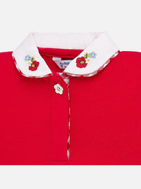 Polo m/curta gola bordada Vermelho   (Vermelho)  para Bebé Menina - Mayoral