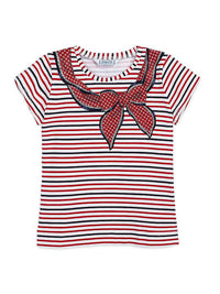 T-shirt riscas lenço Vermelho   (Vermelho)  para Menina - Mayoral