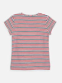 T-shirt riscas lenço Vermelho   (Vermelho)  para Menina - Mayoral