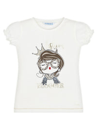 Camiseta m/curta boneca Crú        (Creme / Pérola)  para Menina - Mayoral