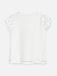 Camiseta m/curta boneca Crú        (Creme / Pérola)  para Menina - Mayoral