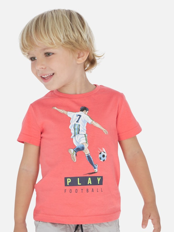 T´shirt "play" Coral      (Rosa Velho)  para Menino - Mayoral
