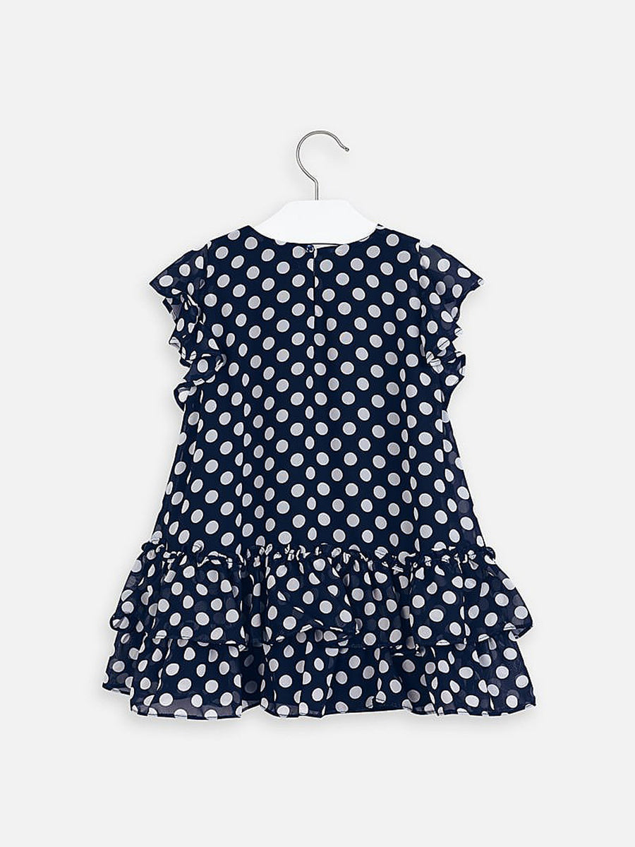 Vestido folhos Marinho    (Marinho)  para Menina - Mayoral