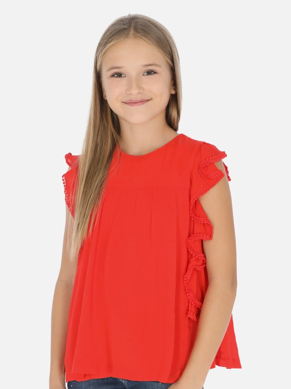 Túnica bambula Diospiro   (Vermelho)  para Menina - Mayoral