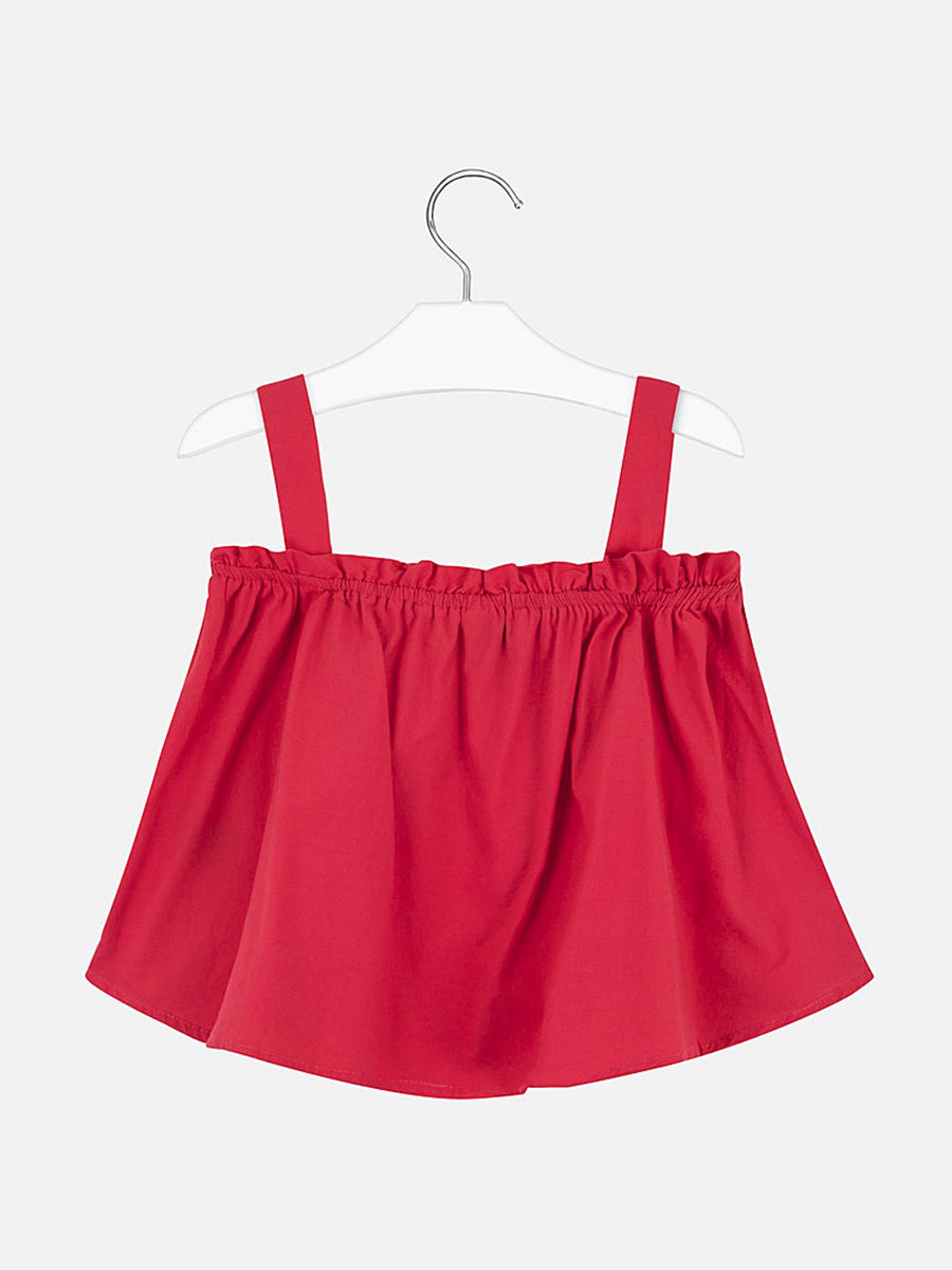 Túnica popelin bordada Melancia   (Rosa Choque)  para Menina - Mayoral