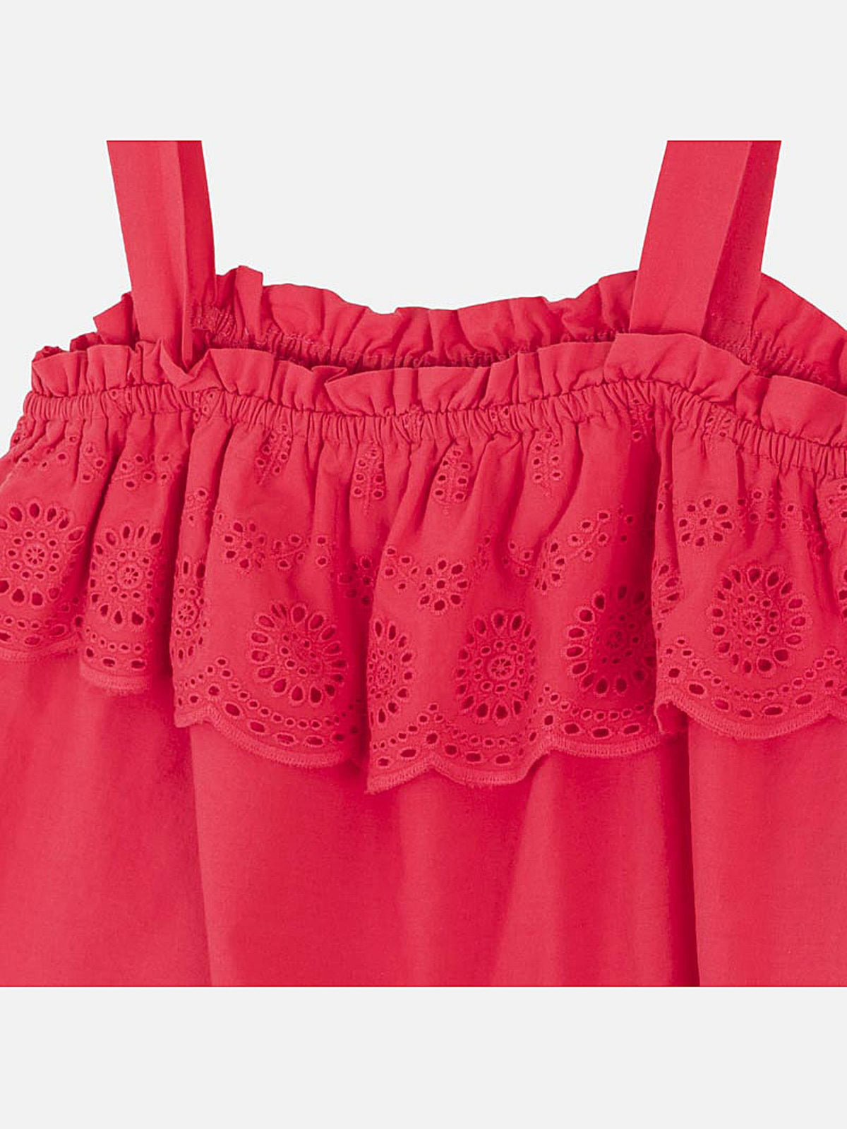Túnica popelin bordada Melancia   (Rosa Choque)  para Menina - Mayoral