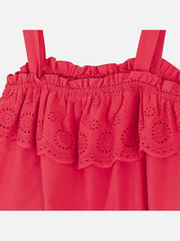 Túnica popelin bordada Melancia   (Rosa Choque)  para Menina - Mayoral