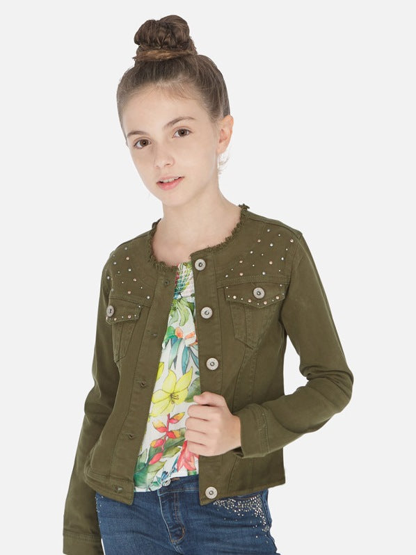 Blusão sarja Verde      (Verde)  para Menina - Mayoral