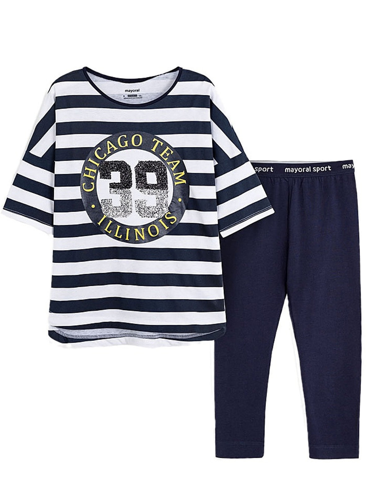 Conj. leggings riscas Marinho    (Marinho)  para Menina - Mayoral