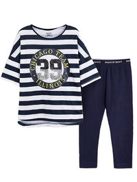 Conj. leggings riscas Marinho    (Marinho)  para Menina - Mayoral