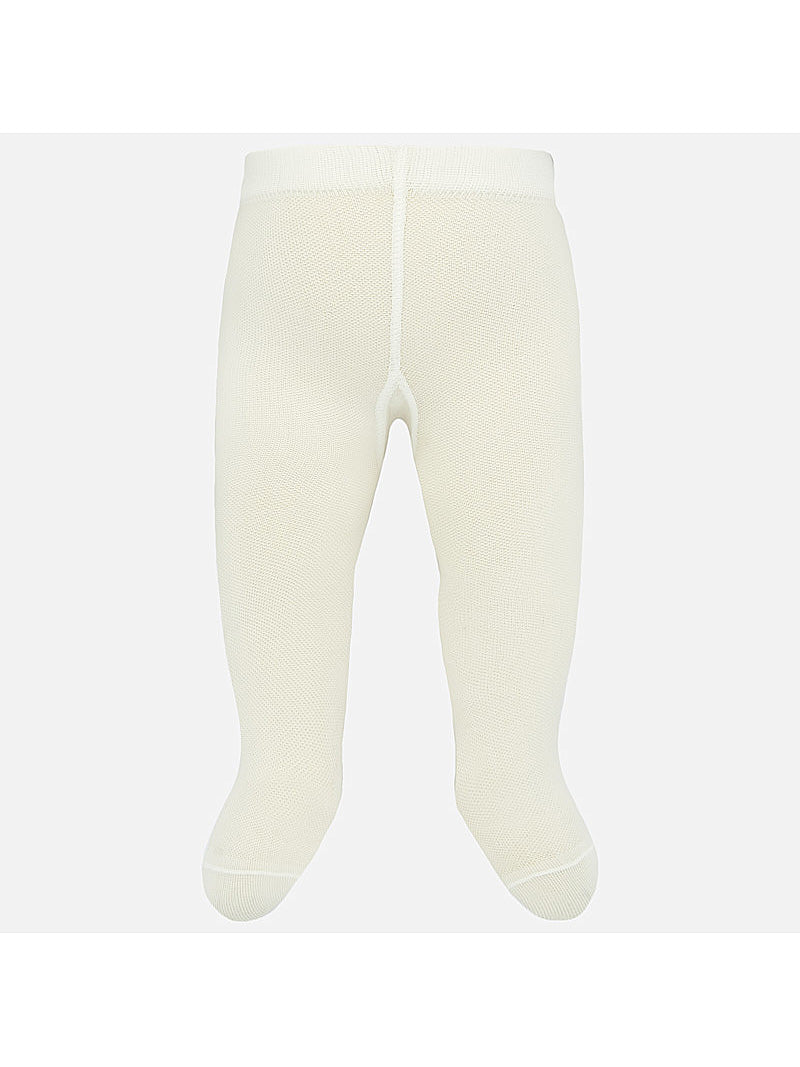 Meia calça folhos Crú        (Creme / Pérola)  para Bebé Menina - Mayoral