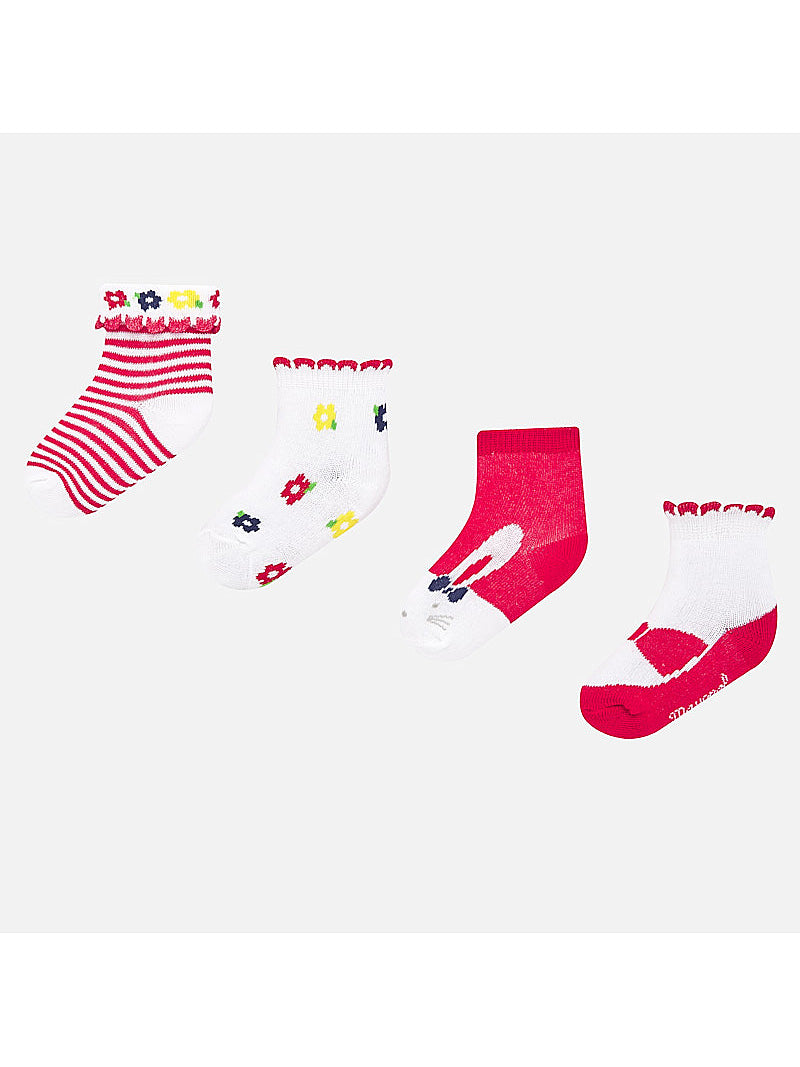 Set 4 soquetes Vermelho   (Vermelho)  para Bebé Menina - Mayoral