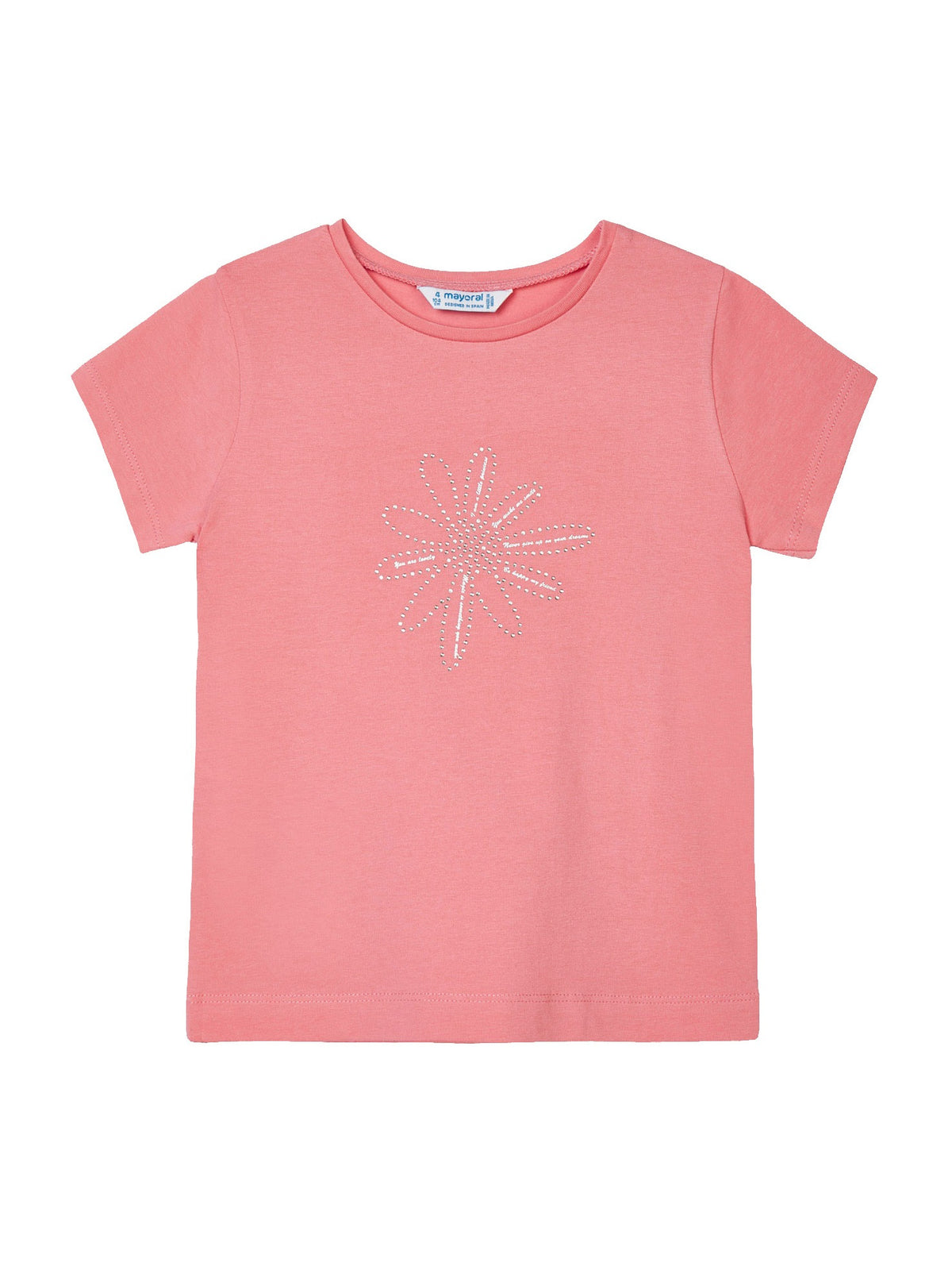 Camiseta básica Flamingo   (Salmão)  para Menina - Mayoral