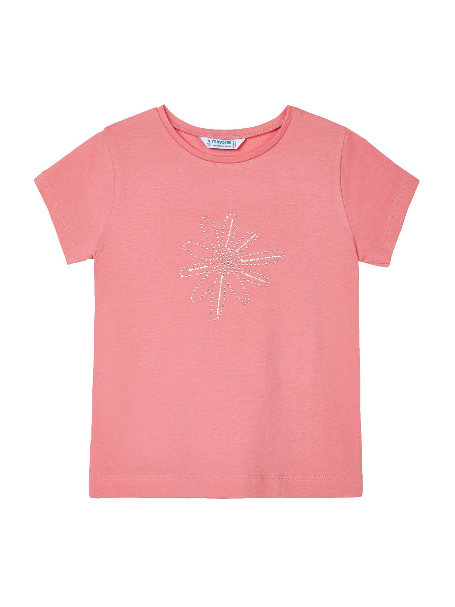 Camiseta básica Flamingo   (Salmão)  para Menina - Mayoral