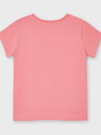 Camiseta básica Flamingo   (Salmão)  para Menina - Mayoral