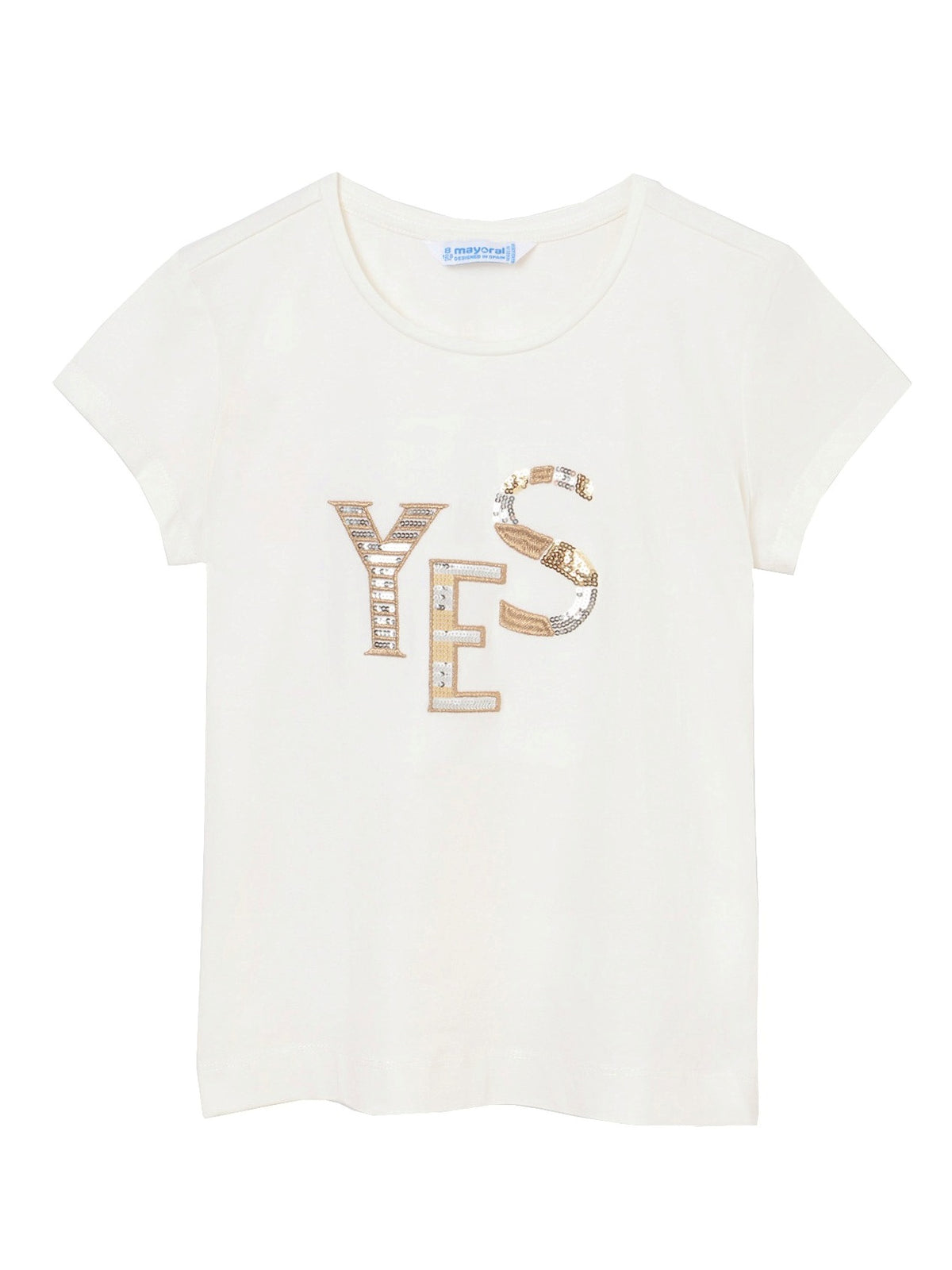 Camiseta básica Crú        (Creme / Pérola)  para Menina - Mayoral