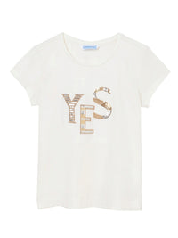 Camiseta básica Crú        (Creme / Pérola)  para Menina - Mayoral