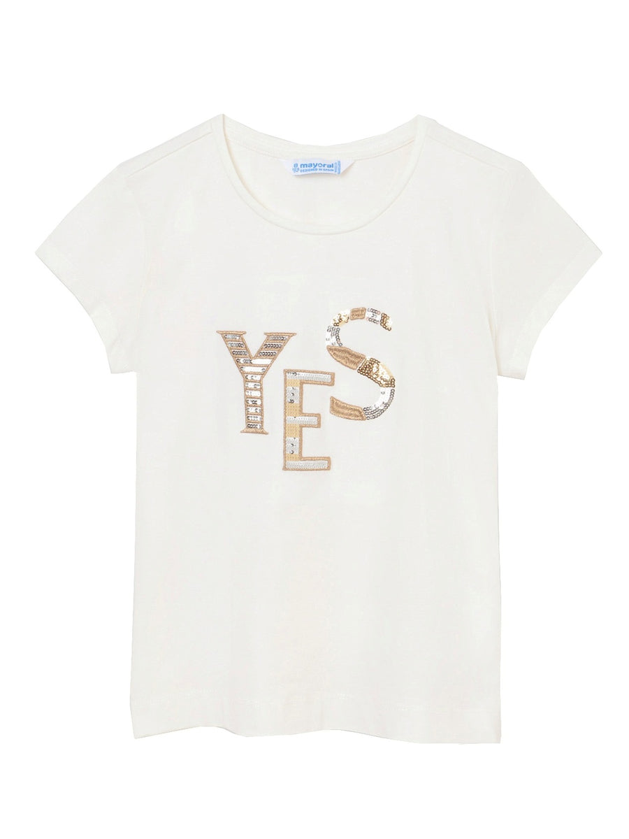 Camiseta básica Crú        (Creme / Pérola)  para Menina - Mayoral