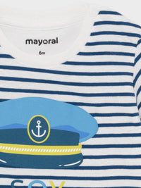 Camiseta riscas Além mar   (Azul)  para Bebé Menino - Mayoral
