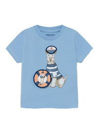 T-shirt "play" cachorros Lavanda    (Celeste)  para Bebé Menino - Mayoral