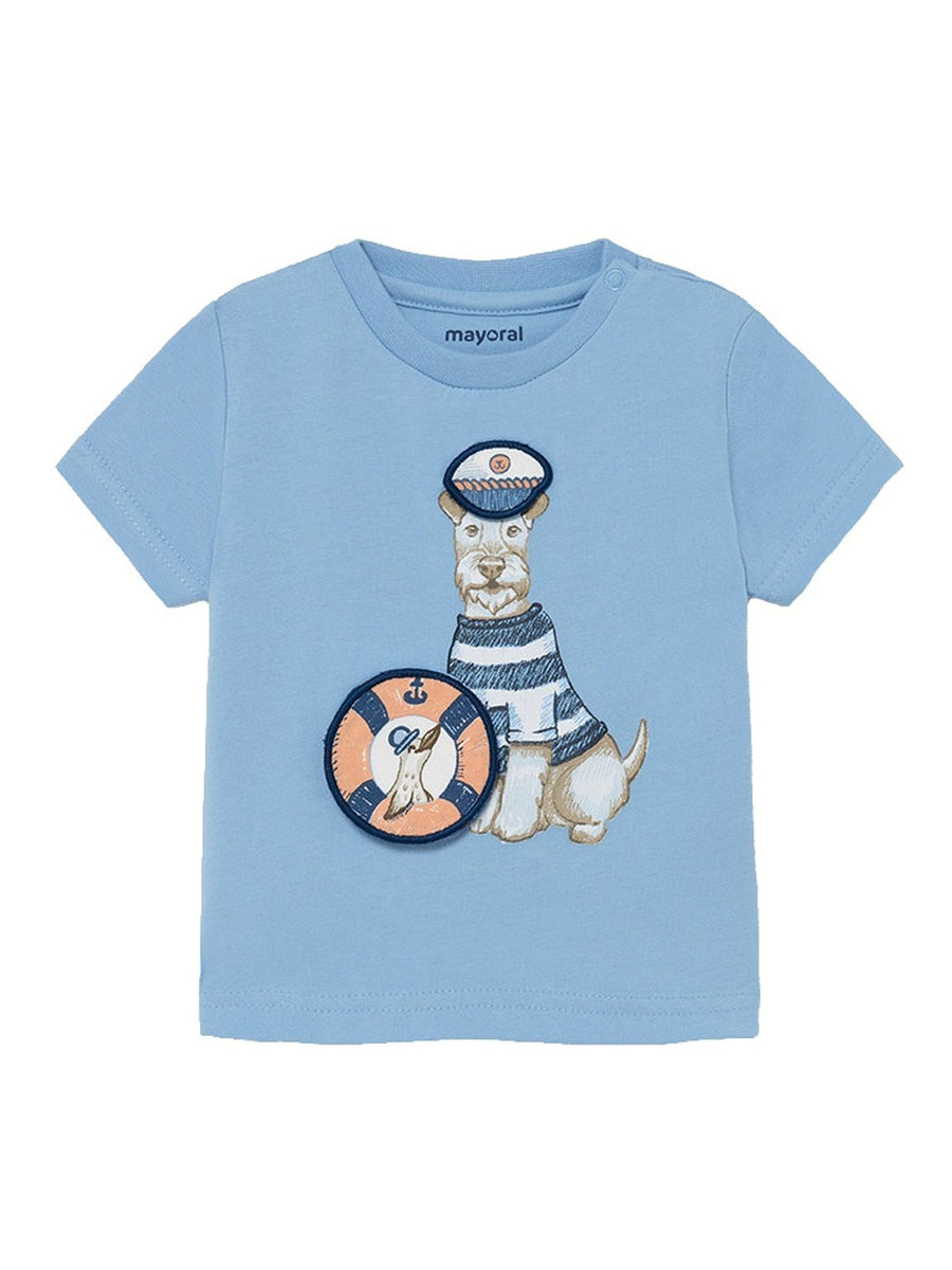 T-shirt "play" cachorros Lavanda    (Celeste)  para Bebé Menino - Mayoral