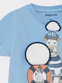 T-shirt "play" cachorros Lavanda    (Celeste)  para Bebé Menino - Mayoral