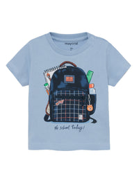 T-shirt "play" mochila Lavanda    (Celeste)  para Bebé Menino - Mayoral