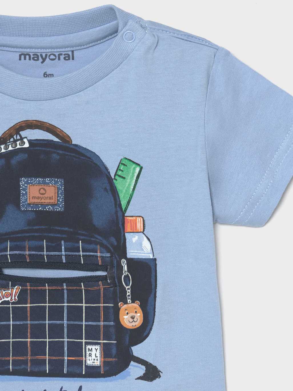 T-shirt "play" mochila Lavanda    (Celeste)  para Bebé Menino - Mayoral