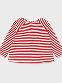 Camiseta riscas Papoila    (Vermelho)  para Bebé Menina - Mayoral