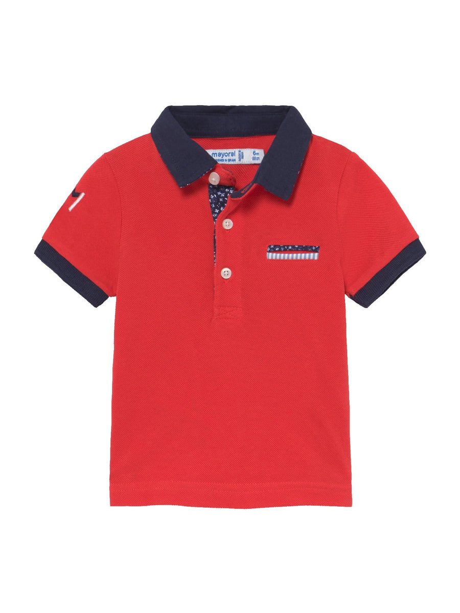 Polo m/curta aplicações Cyber red  (Vermelho)  para Bebé Menino - Mayoral