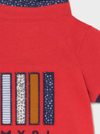 Polo m/curta aplicações Cyber red  (Vermelho)  para Bebé Menino - Mayoral