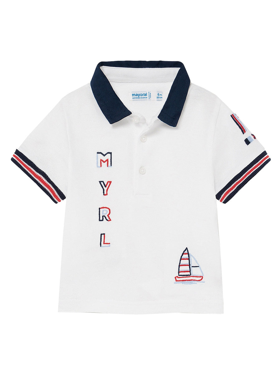 Polo m/curta bordados Branco     (Branco)  para Bebé Menino - Mayoral