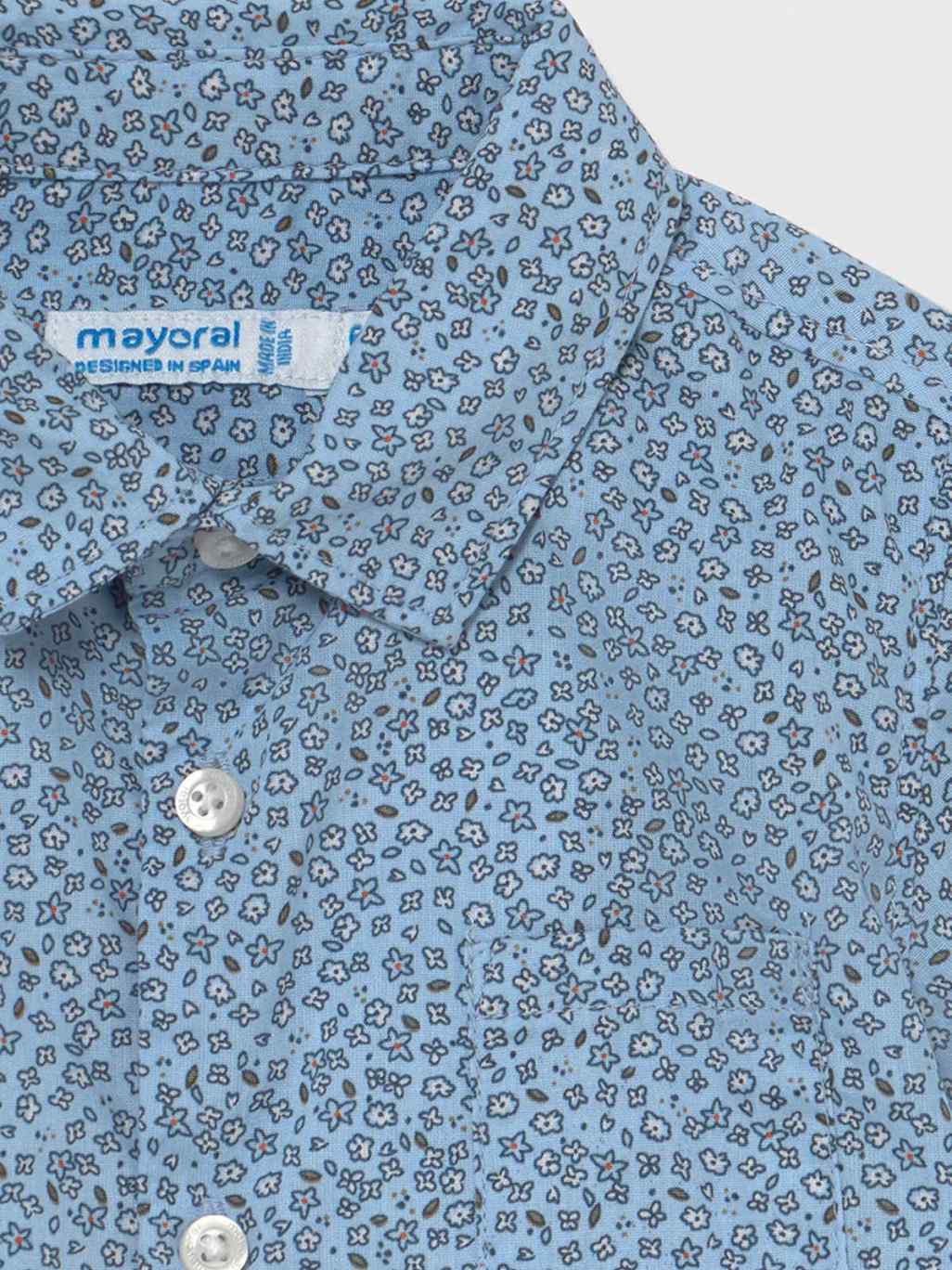 Camisa m/curta estampada Celeste    (Celeste)  para Bebé Menino - Mayoral