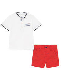 Conj. bermuda/polo Cyber red  (Vermelho)  para Bebé Menino - Mayoral